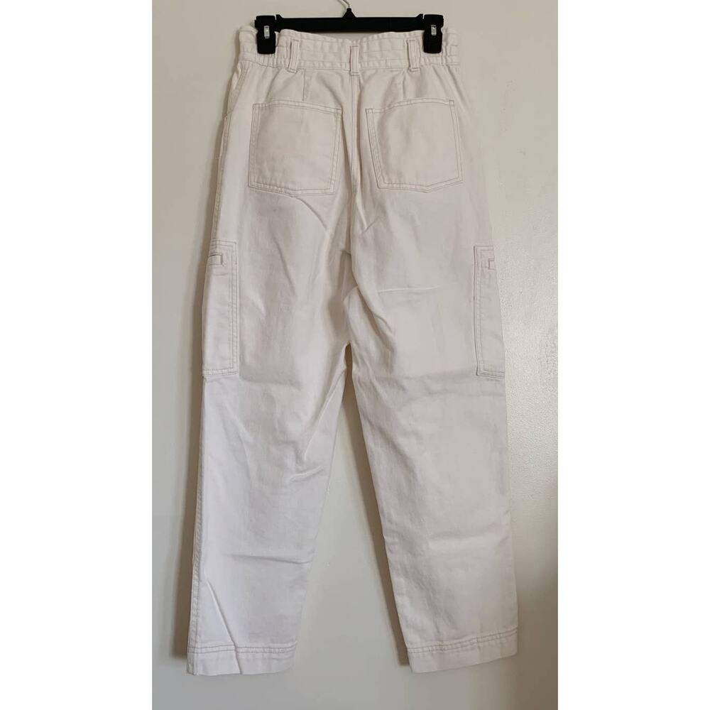 Cream H&M High Waisted Paper Bag Waist Cargo Pants 6 - Picture 5 of 6